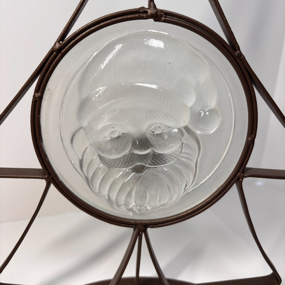 Nordic Scandinavia Holiday Decor Metal Christmas Tree Candle Holder Glass Santa - Picture 2 of 8